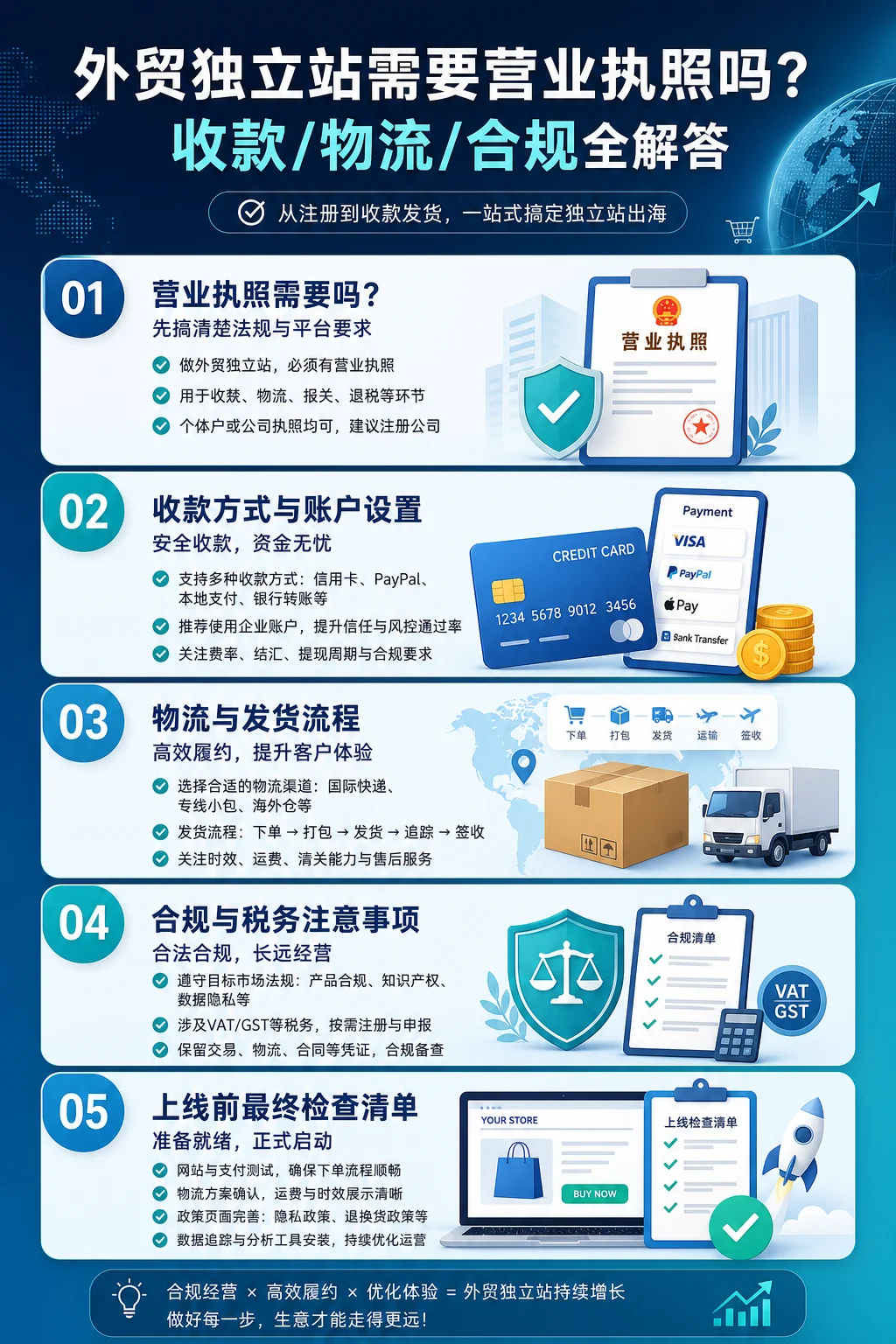外贸独立站需要营业执照吗?收款/物流/合规全解答