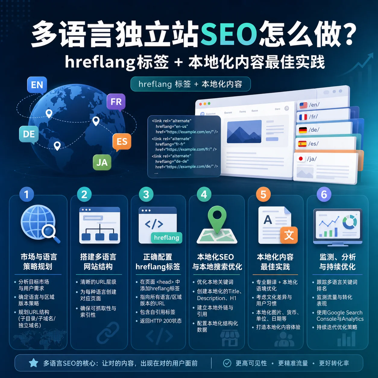 多语言独立站SEO怎么做？hreflang标签+本地化内容最佳实践