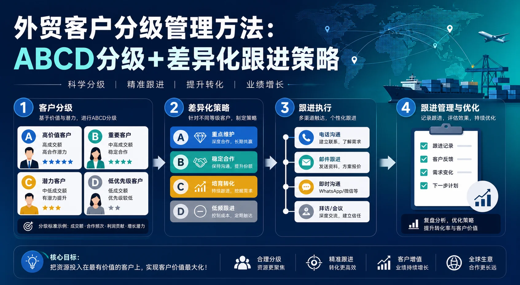 外贸客户分级管理方法：ABCD分级+差异化跟进策略