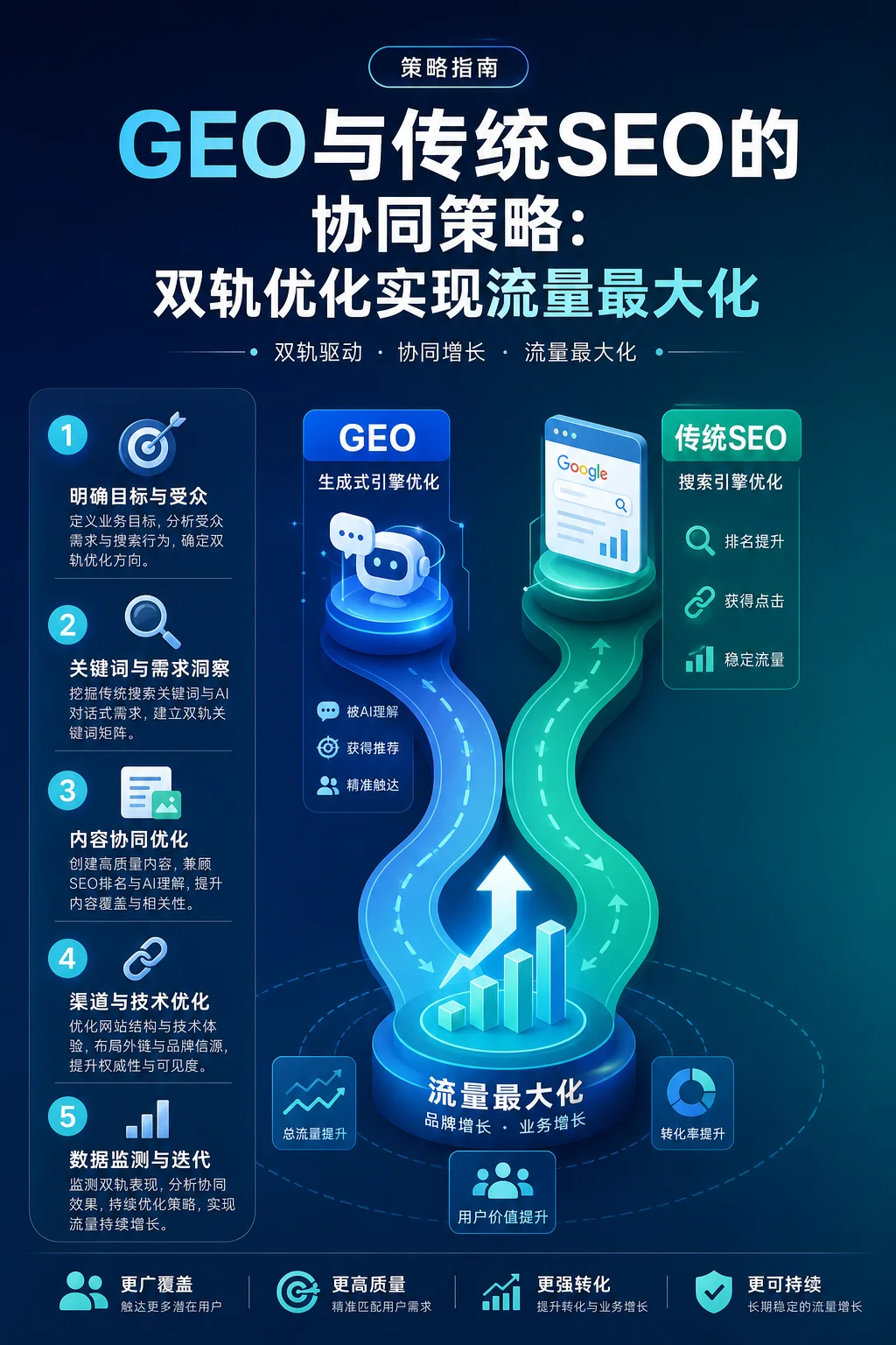 GEO与传统SEO的协同策略：双轨优化实现流量最大化