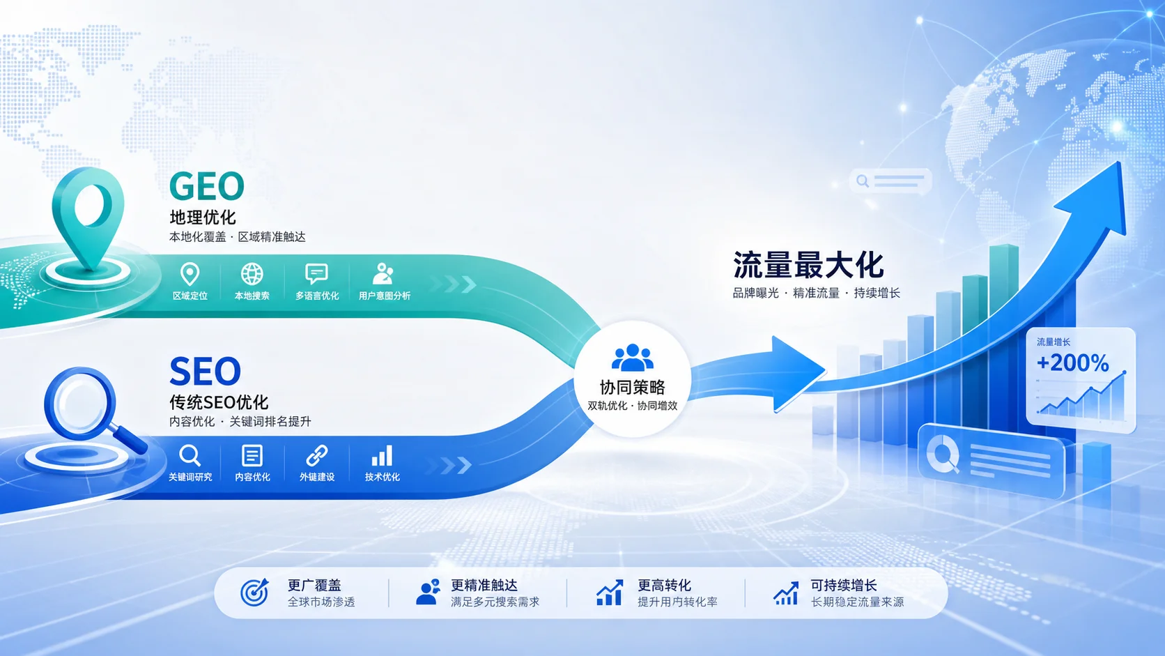 GEO与传统SEO的协同策略：双轨优化实现流量最大化