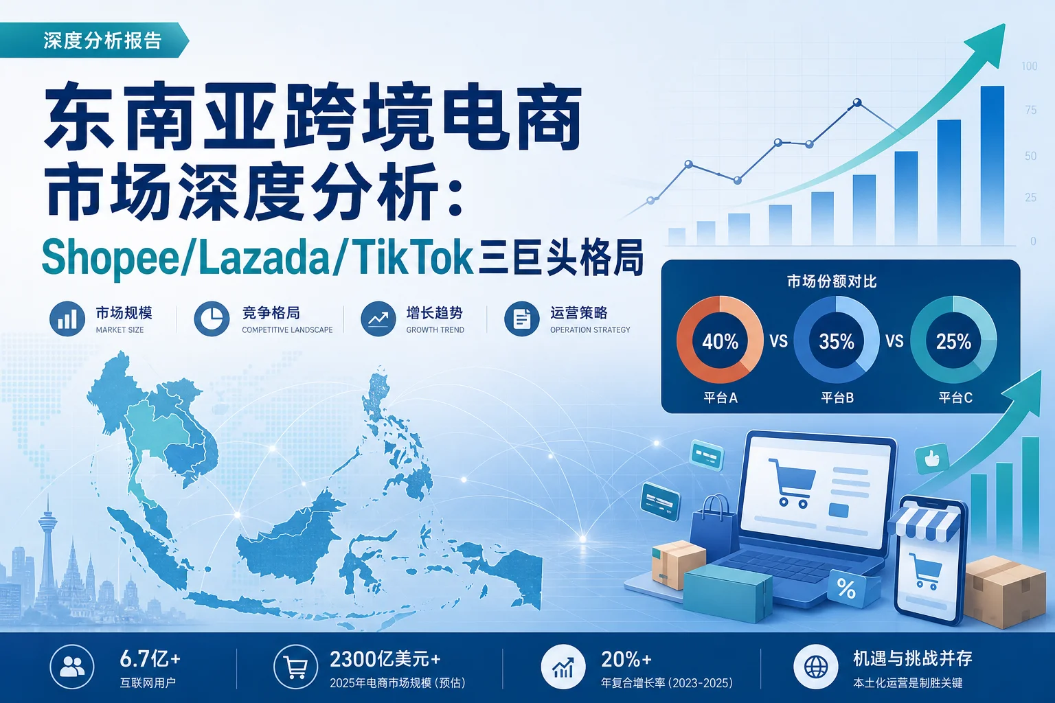 东南亚跨境电商市场深度分析：Shopee/Lazada/TikTok三巨头格局