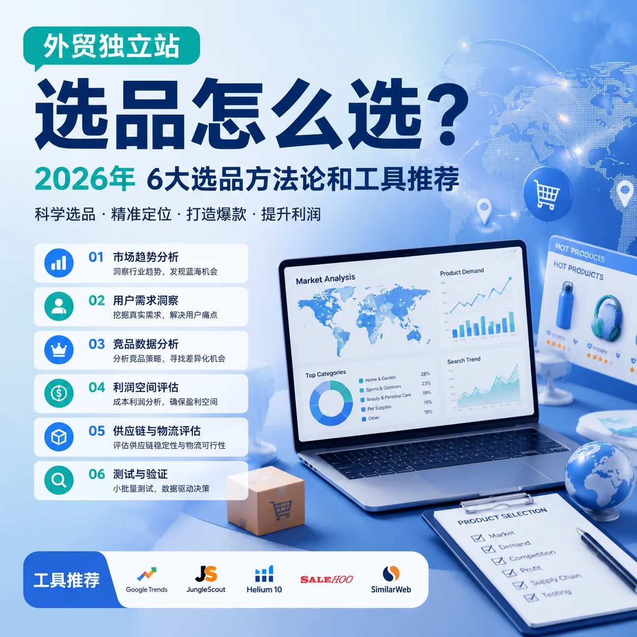 外贸独立站选品怎么选？2026年6大选品方法论和工具推荐