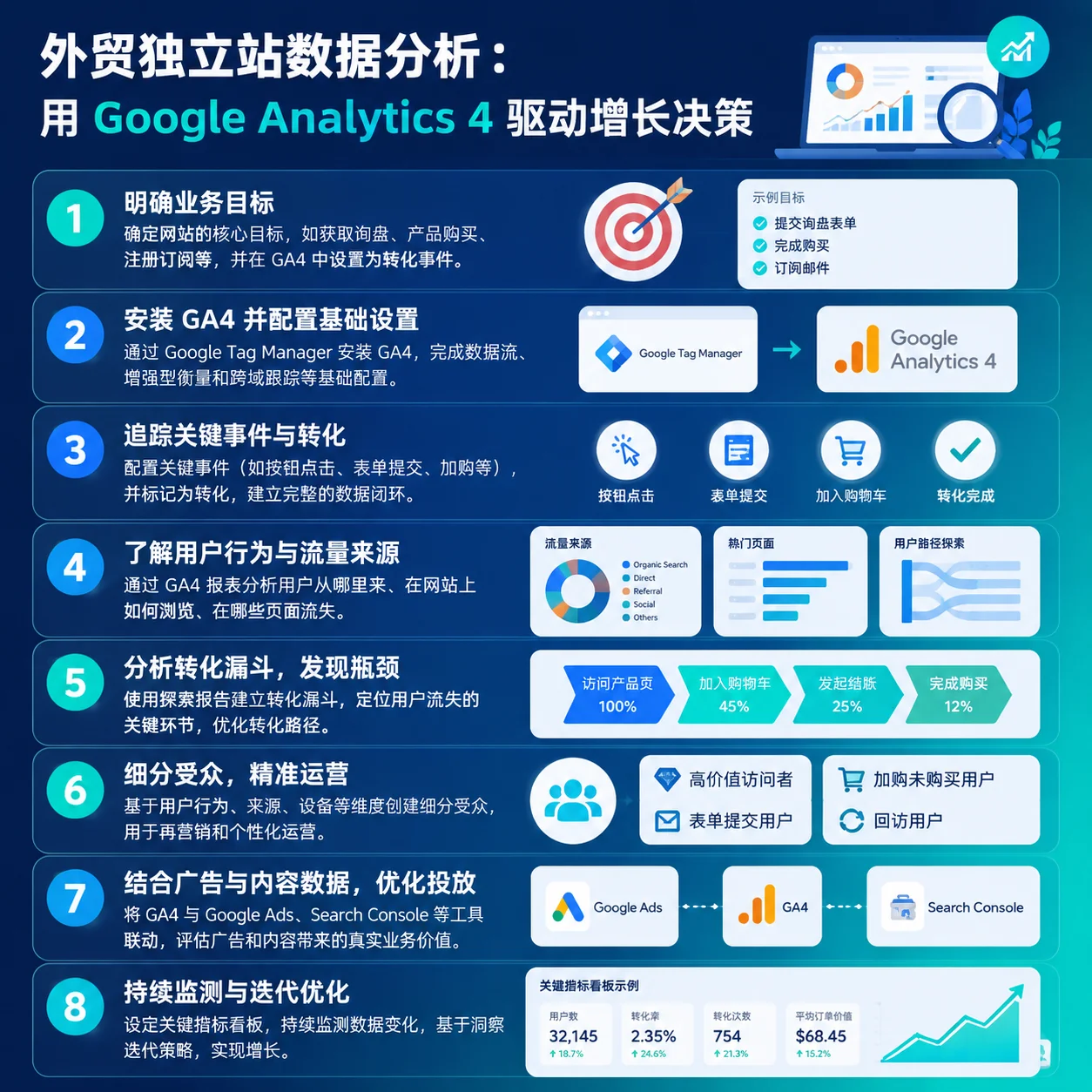 外贸独立站数据分析:用Google Analytics 4驱动增长决策